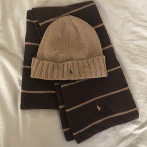 ralph lauren men's hat scarf set
